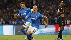 Leo Östigard slaví gól proti Realu Madrid.