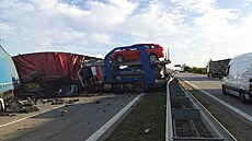 Hromadná nehoda na dálnici D2 na Brnnsku (3. íjna 2023)