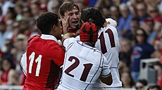 Potyka v utkání mistrovství svta mezi Walesem a Gruzií