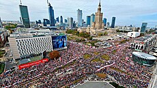 Protivldn demonstrace v Polsku, dva tdny ped volbami se j zastnily...
