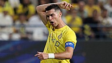 Cristiano Ronaldo z al-Nassru v utkání asijské Ligy mistrů proti klubu Istiklol...