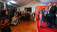 Předseda Hlasu-sociální demokracie (Hlas-SD) Peter Pellegrini při vyjádření k...