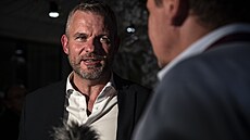 Peter Pellegrini, lídr strany Hlas, ve svém volebním �tábu (1. �íjna 2023)