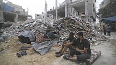 Trosky budov v Pásmu Gazy (9. íjna 2023)