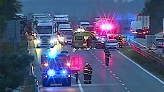 Nehoda na dálnici D1 na 68 kilometru na trase Praha - íkovice. (5. íjna 2023)