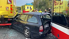 Dopravní nehoda na Strakonické ulici ve Velké Chuchli v Praze (5. října 2023)
