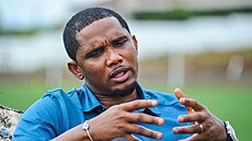 Samuel Eto�o, prezident kamerunského fotbalového svazu a bývalý vynikající...