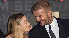 Harper Beckhamová a David Beckham (Londýn, 3. íjna 2023)