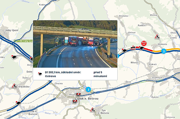 Po další nehodě na D1 u Přerova stojí směr na Prahu, bouraly čtyři náklaďáky