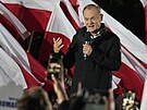 Varava. Polský opoziní vdce Donald Tusk ení ke svým píznivcm po...