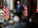 Americký prezident Joe Biden se vyjádil k situaci v Izraeli v Bílém dom ped...