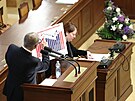 Andrej Babi (ANO) ve Snmovn, kde se hnutí ANO rozhodlo vyvolat hlasování o...