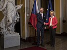 Ursula von der Leyenová s Petrem Fialou na Green Deal Summitu v Praze (26. záí...