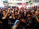 Plestinci protestují proti Izraeli ve mst Tubas. (17. íjna 2023)