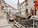 V Pivovarsk� ulici nyn� prob�h� rekonstrukce kanalizace a vodovodu. (��jen 2023)