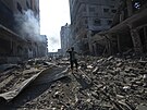 Zkáza zpsobená izraelským leteckým bombardováním v Pásmu Gazy (11. íjna 2023)