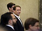 Bývalý rakouský kanclé Sebastian Kurz u soudu (18. íjna 2023)