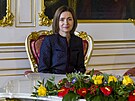 Moldavská prezidentka Maia Sanduová na Praském hrad. (16. íjna 2023)
