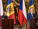 Návtva moldavské prezidentky Maii Sanduové na Praském hrad. (16. íjna 2023)
