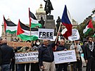 Na praském Václavském námstí probíhá demonstrace kritizující útoky Izraele na...