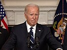 Prezident USA Joe Biden pi svém projevu v Bílém dom