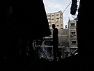 Zniené budovy po izraelských úderech na Gazu (10. íjna 2023)