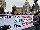 Demonstrace kritizující odvetné kroky Izraele v Pásmu Gazy po útocích...