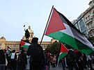 Demonstrace kritizující odvetné kroky Izraele v Pásmu Gazy po útocích...