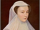 Skotská královna Marie Stuartovna v bílých smuteních atech a závoji, asi 60....