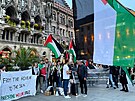 Podporovatelé Palestiny se seli i v centru Mnichova. (9. íjna 2023)