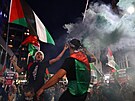 Podporovatelé Palestiny na protestu v Londýn (9. íjna 2023)