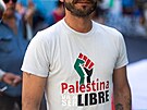 Podporovatelé Palestiny na protestu v Buenos Aires (9. íjna 2023)