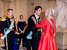 Dánský korunní princ Frederik, princ Christian a královna Margrethe II. na...
