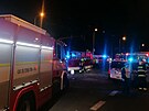 Nehoda tramvaje a autobusu v praské Hostivai (14. íjna 2023)