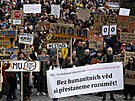 Demonstrace za vyí platy akademických pracovník vysokých kol v Praze na...