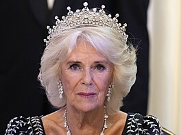Královna Camilla na slavnostní veei v Mansion House (Londýn, 18. íjna 2023)