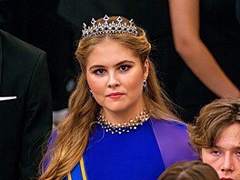Nizozemská korunní princezna Amalia na oslav osmnáctin dánského prince...