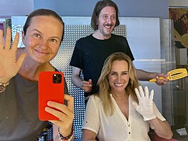 Fotografka Lenka Hata�ová, vizá�ista Zden�k Fencl a moderátorka Lucie Výborná v...
