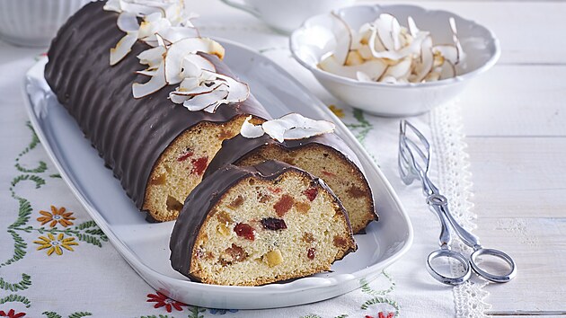 Biskupsk chlebek s kandovanm ovocem a kokosem