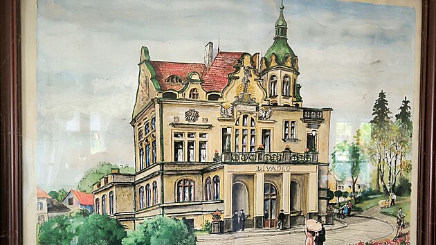 Jaromsk divadlo na obrazu od Aloise Novosada z roku 1974. dajn ho koupil Honza Suchnek, len DS Vrchlick, aby ml autor na pivo.