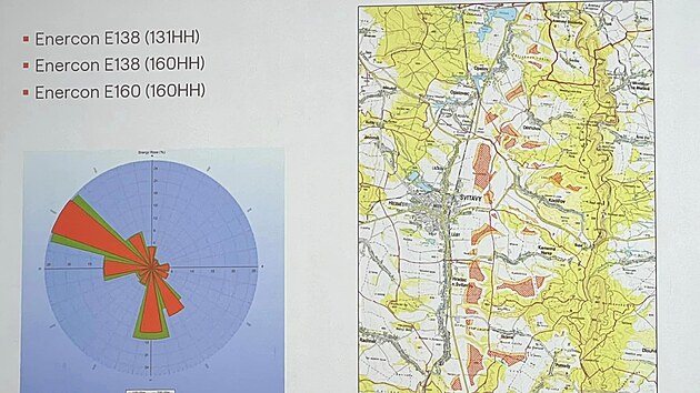 Společností ČEZ vytipované lokality pro stavbu větrných elektráren. V konečném výsledku by jich mohlo vyrůst až 20.