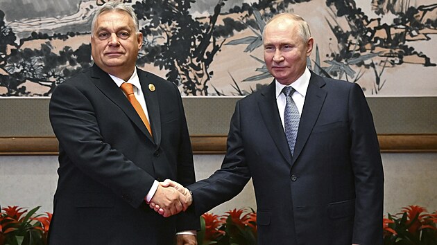 Maďarský premiér Viktor Orbán a ruský prezident Vladimir Putin po jednání v...