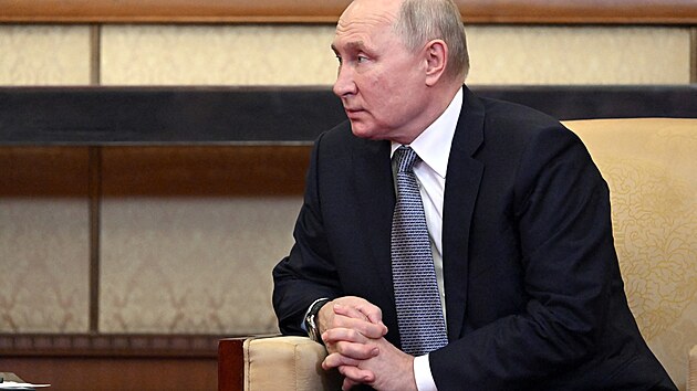 Rusk prezident Vladimir Putin po jednn v Pekingu (17. jna 2023)