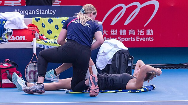 Kateina Siniakov oetovan ve finle turnaje v Hongkongu.