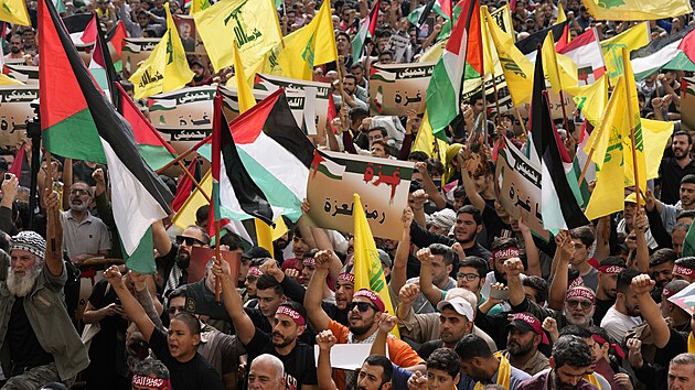 Desetitisce lid v rnu, Irku, Bangladi, Jordnsku i Jemenu protestovaly proti izraelskm derm na Gazu a vyjadovaly podporu Palestincm. (13. jna 2023)
