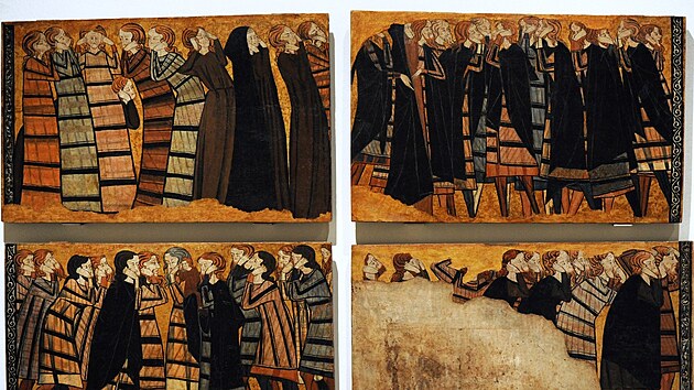 Vyobrazen tkajcch lid ve smutench odvech zdob hrobku panlskho ryte Sancha Sancheze Carilla a jeho eny Juany. Vzniklo asi kolem roku 1295.