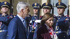Petr Pavel a moldavská prezidentka Maia Sanduová na Praském hrad. (16. íjna...