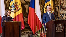 Návštěva moldavské prezidentky Maii Sanduové na Pražském hradě. (16. října 2023)