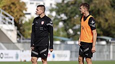 Václav Sejk (vlevo) na tréninku reprezenta�ní jednadvacítky.