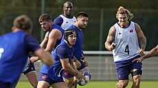 Ragbyová hvzda Antoine Dupont z Francie nasadil pár dní po operaci lícní kosti...